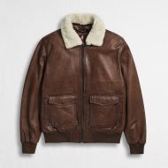 Giubbotto aviatore in pelle marrone mcs