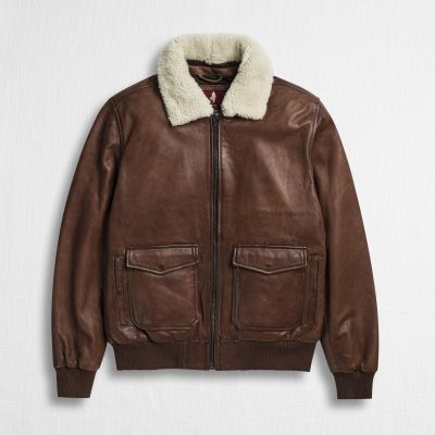 Giubbotto aviatore in pelle marrone mcs