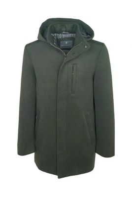 Green sea barrier parka wool blend