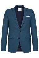 Abito slim fit digel verde petrolio misto lana bi-stretch