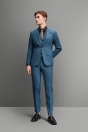 Abito slim fit digel verde petrolio petto a lancia