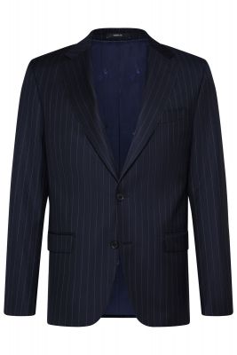 Blue pinstripe digel suit comfort fit in pure wool