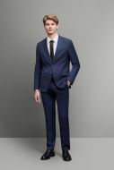 Digel blue dress with micro pattern stretch wool