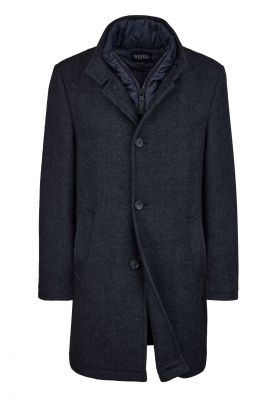 Men's digel blue herringbone coat modern fit