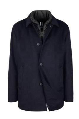 Digel blue wool blend coat modern fit