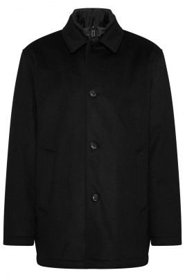 Digel black wool blend coat modern fit