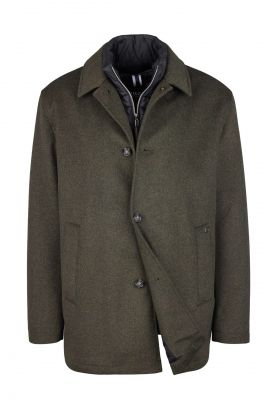 Digel green wool blend coat modern fit