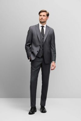 Medium grey digel stretch wool reda drop six modern fit dress