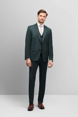 Men's dark green suit digel stretch wool reda drop six modern fit