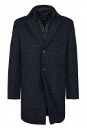 Cappotto a quadri blu digel con pettorina antivento staccabile