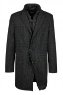 Black checkered Digel coat with detachable windproof bib
