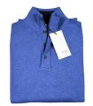 Lupetto azzurro con bottoni e zip misto cashmere pyke studio
