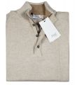 Lupetto beige con bottoni e zip misto cashmere pyke studio