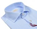 Camicia celeste micro disegno pancaldi slim fit collo francese 