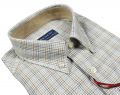 Beige plaid shirt Pancaldi regular fit in brushed flannel