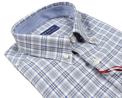 Camicia a quadri grigio pancaldi regular fit in flanella rasata