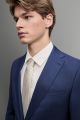 Blue naples slim fit suit stretch wool 