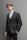 Black slim fit suit stretch wool 
