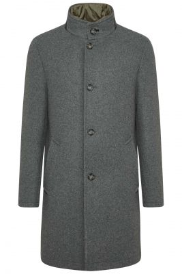 Cappotto digel grigio collo coreana modern fit misto lana