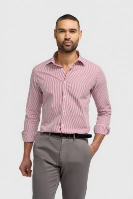 Camicia a righe rosse cavani puro cotone italiano