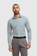Camicia a righe verde cavani puro cotone italiano