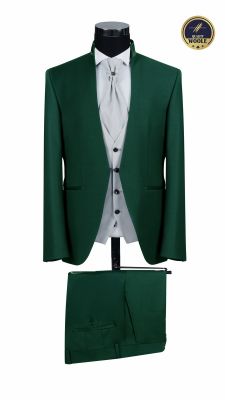 Green groom's Ingram suit with a korean collar