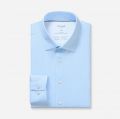 Olymp light blue checkered shirt, dynamic flex jersey