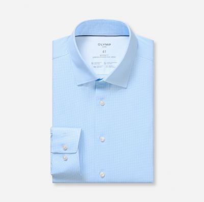 Camicia olymp celeste a quadretti dynamic flex jersey