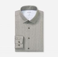 Olymp shirt in gray-green plaid dynamic flex jersey
