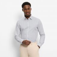 Camicia olymp level five beige cotone stampato stretch slim fit 