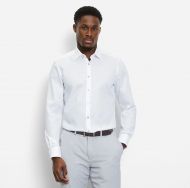 Olymp level five white cotton stretch shirt slim fit