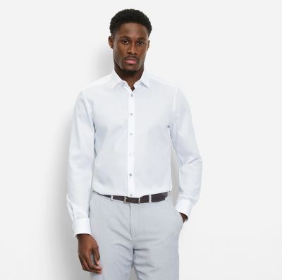 Olymp level five white cotton stretch shirt slim fit