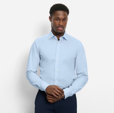 Olymp level five light blue cotton stretch shirt slim fit