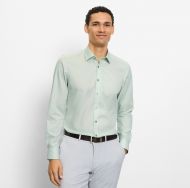 Camicia olymp level five verde chiaro cotone operato stretch slim fit 