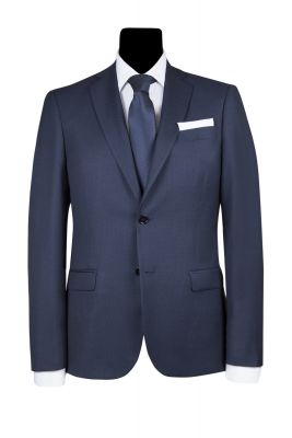 Men's simbols suit blue partridge eye slim fit wool tollegno