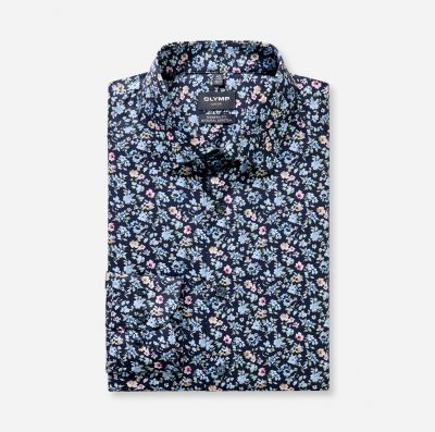 Olymp luxor modern fit shirt in floral twill cotton