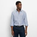 Olymp shirt in pure linen with blue stripes regular fit