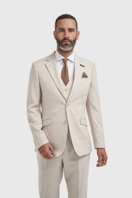 Abito elegante beige cavani con gilet modern fit