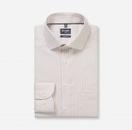 Camicia olymp luxor modern fit in cotone twill a righe naturale