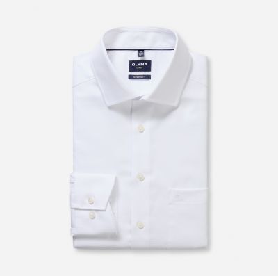 White Olymp Luxor modern fit shirt in dobby cotton