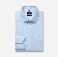 Light blue olymp luxor modern fit shirt in textured cotton