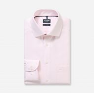 Pink olymp luxor modern fit shirt in patterned cotton