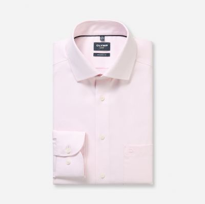 Pink olymp luxor modern fit shirt in patterned cotton