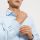 Camicia celeste olymp slim fit in cotone stretch operato