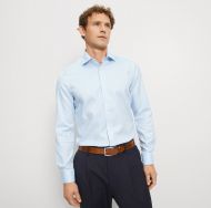 Camicia celeste olymp slim fit in cotone stretch operato