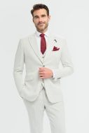 Light gray cavani suit with vest