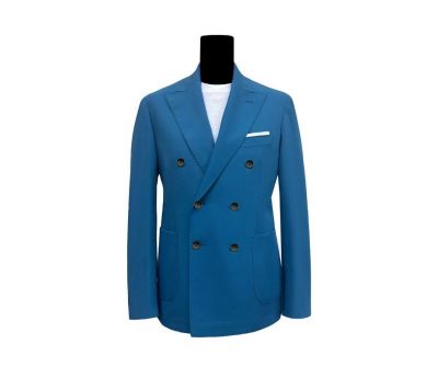 Simbols double-breasted unlined suit sugar paper