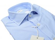 Camicia tecnica dynamo micro disegno azzurro ingram no‑stiro