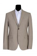 Abito simbols drop 7 slim fit beige pinstripe wool suit