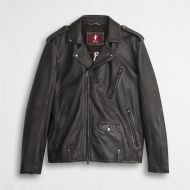 Giacca biker in pelle di agnello chocolate mcs uomo